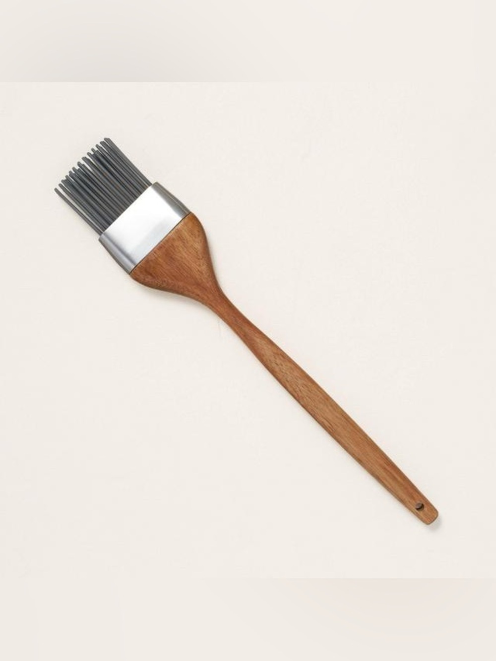 HEARTH & HAND WITH MAGNOLIA WOOD & SILICONE BRUSH FOR BASTING & BAKING NEW